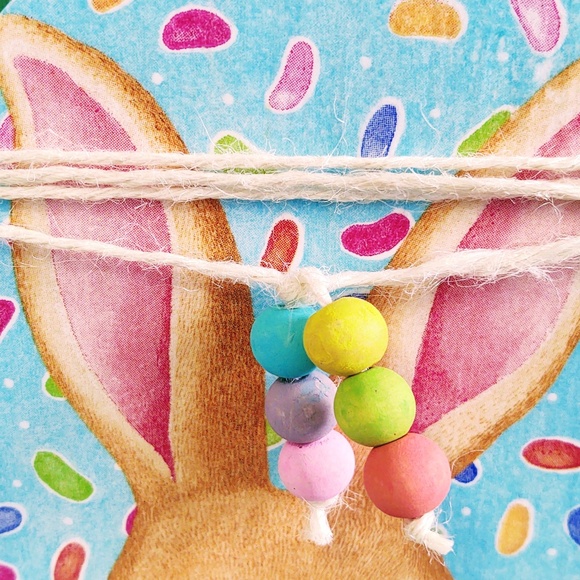 Hand Crafted Easter Decor/Mini Wood House/Tiered Tray Decor/Bunny & Jelly Beans - Picture 2 of 6